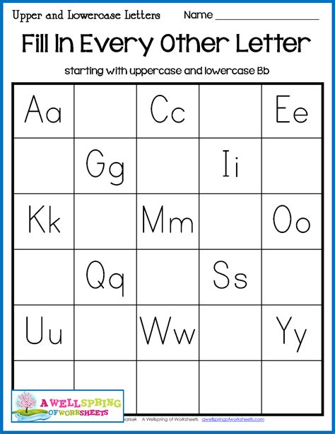 Fill In The Missing Letters Of The Alphabet Worksheet