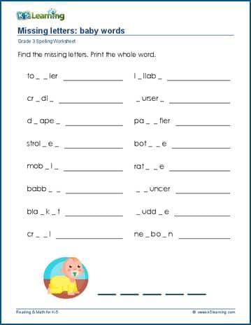 fill in the missing letters worksheet