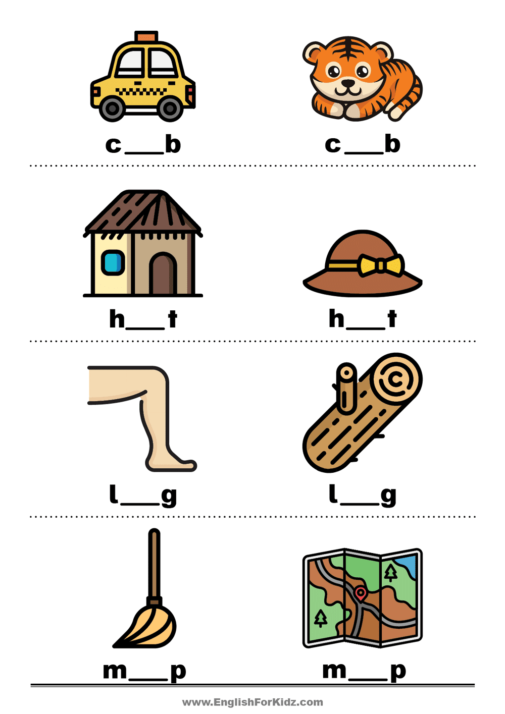 fill in the missing letters worksheet