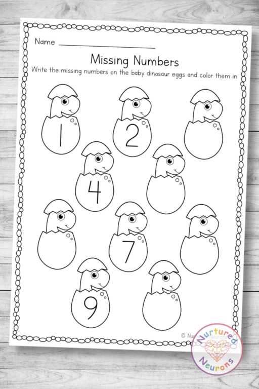 fill in the missing number worksheet 1 10