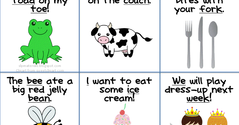 Ms. Lanes SLP Materials: Articulation: Minimal Pairs in Sentences ...