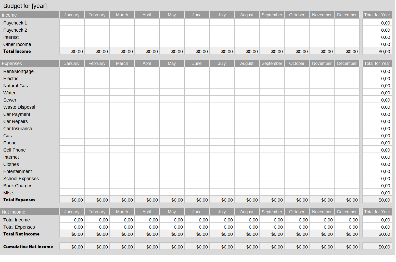 Personal Budget Template » Extensions