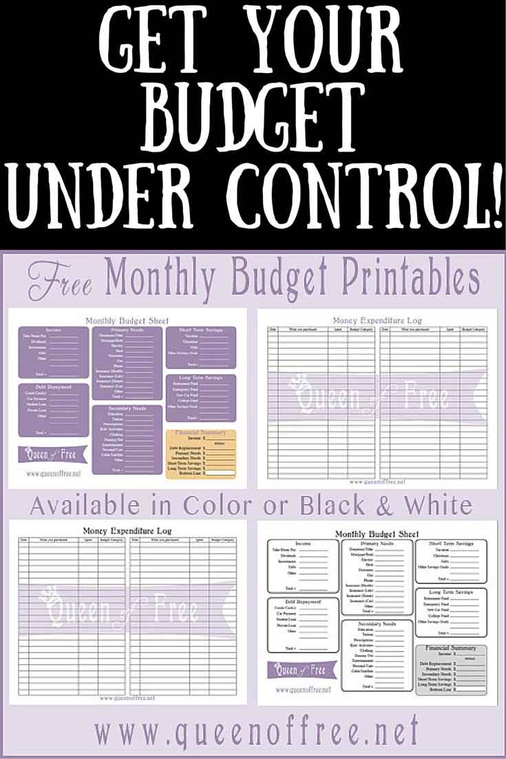 Free Printable Budget Worksheet - Queen of Free
