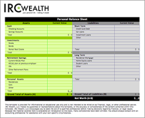 financial goal setting worksheet