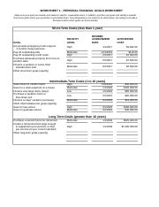 worksheet 01 personal financial goals.xls - WORKSHEET 1 - PERSONAL ...