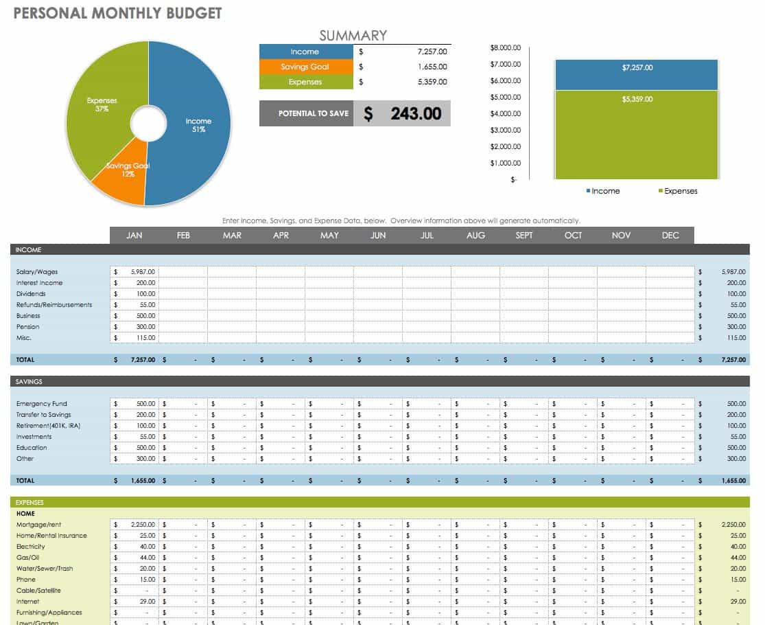 financial planning worksheet
