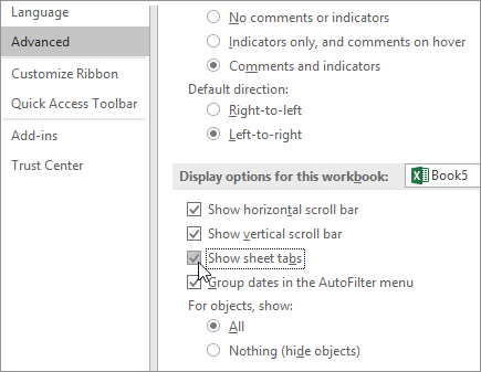 Where are my worksheet tabs? - Microsoft Support
