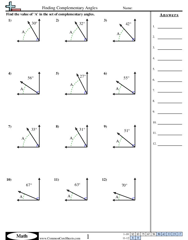 Angles Worksheets | Free - CommonCoreSheets