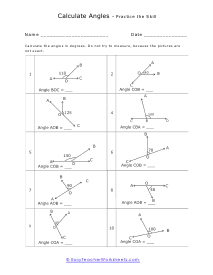 Find the Missing Angle Worksheets