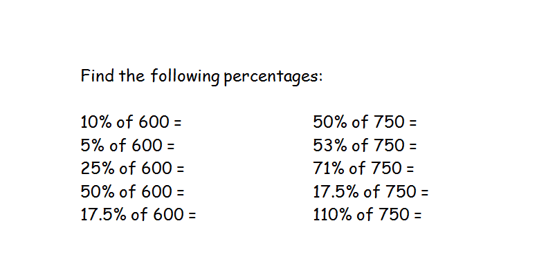 find percent of a number worksheet