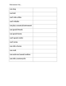 Find Someone Who Worksheet for 4th - 6th Grade | Lesson Planet
