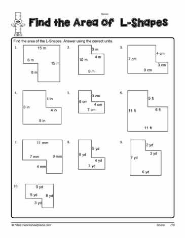find the area worksheet