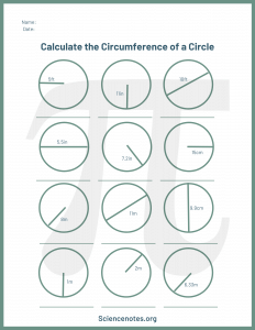 find the circumference of a circle worksheet