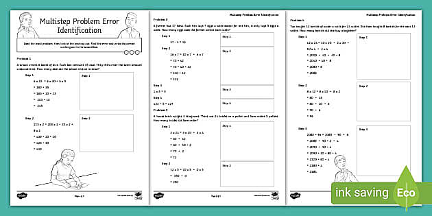 Multi-step Error Identification Worksheet | Years 5& 6 Maths