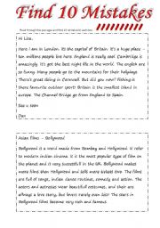 Find 10 Mistakes (2 pages wss + 2 pages answer key) - ESL ...