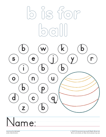find the letter b worksheet