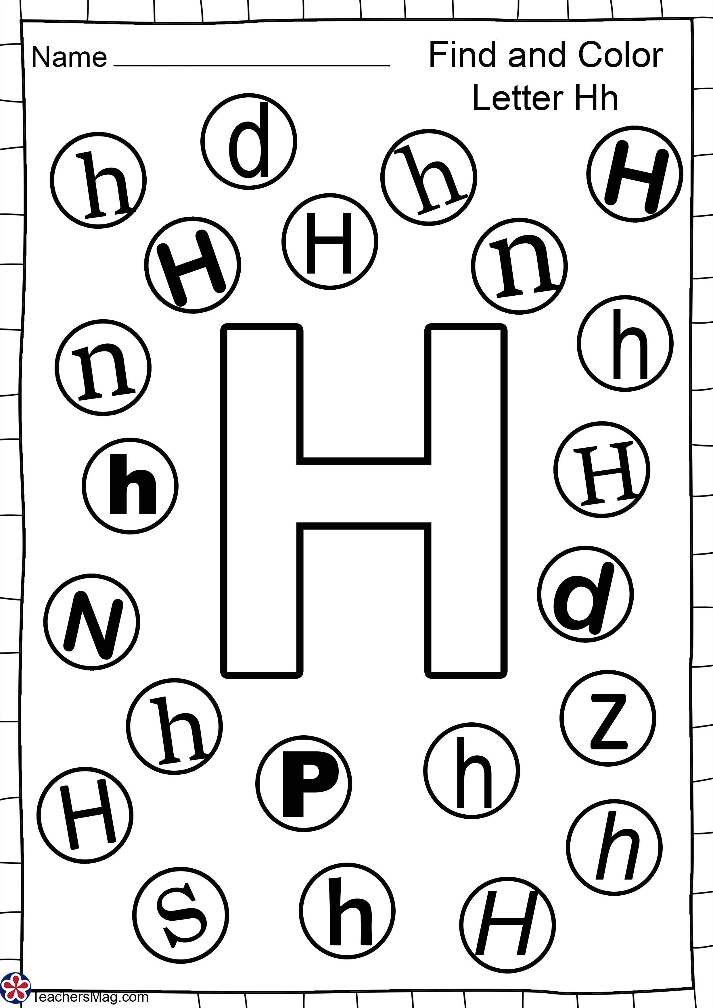 FREE Letter H Worksheets For Preschool The Hollydog Blog Worksheets 