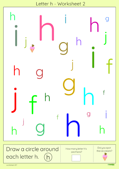 find the letter h worksheet