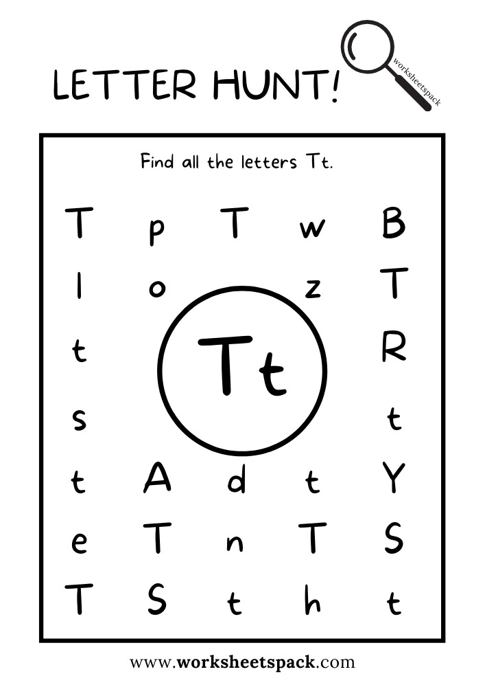 find the letter t worksheet