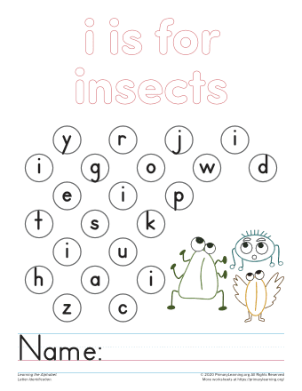 Find The Letter I Worksheet  