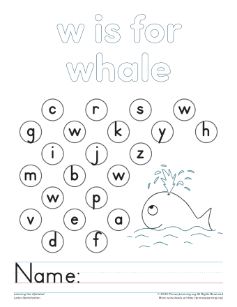Find The Letter W Worksheet  