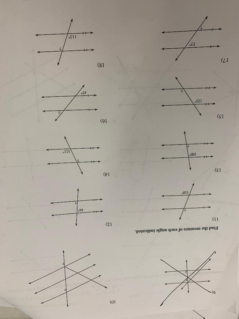 find the measure of each angle indicated worksheet