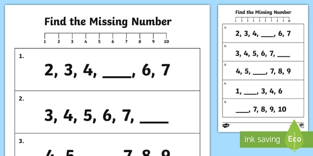 find the missing number kindergarten