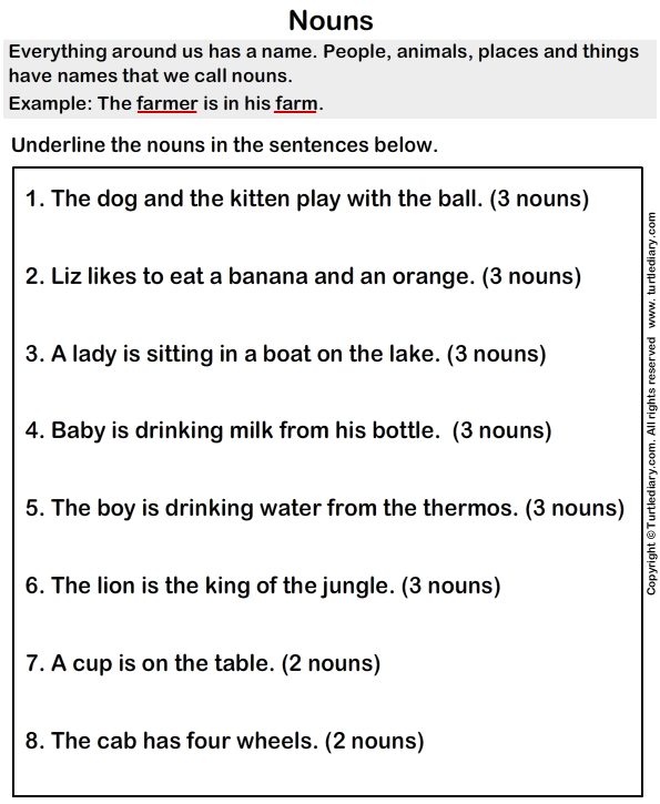 find the noun worksheet