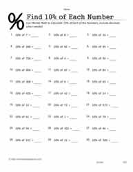 find the percent of a number worksheet