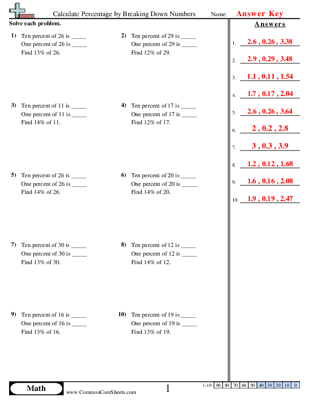 find the percent of a number worksheet