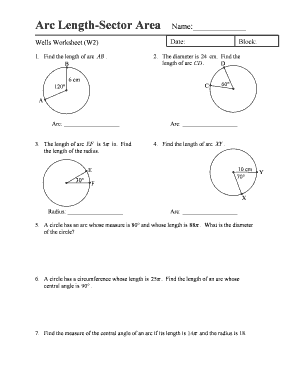finding arc length worksheet
