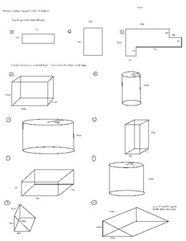 finding area and volume worksheet