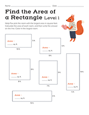 finding area of a rectangle worksheet