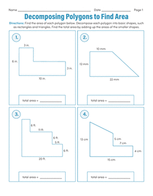finding area of polygons worksheet