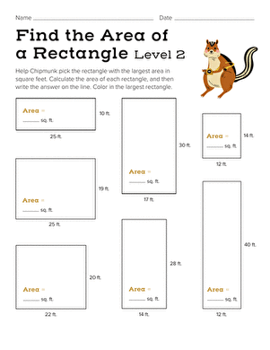 Find the Area of a Rectangle: Level 2 | Interactive Worksheet ...