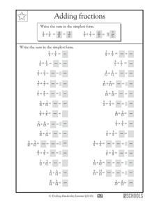 finding common denominator worksheet 4th grade