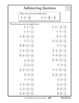 finding common denominator worksheet 4th grade