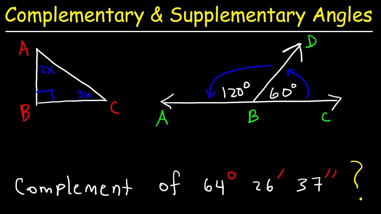 Complementary and Supplementary Angles Worksheets Library