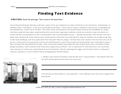 Understanding Details and Evidence Worksheets