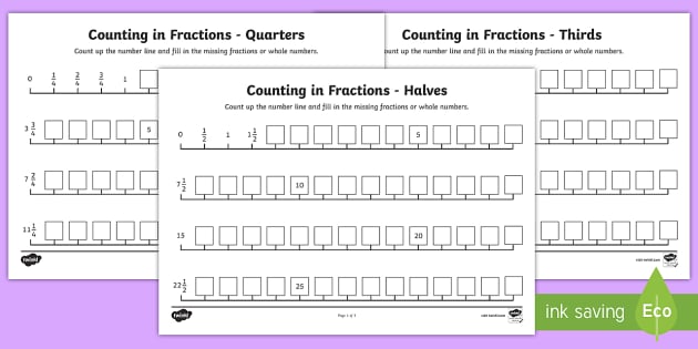 finding fractions on a number line worksheet