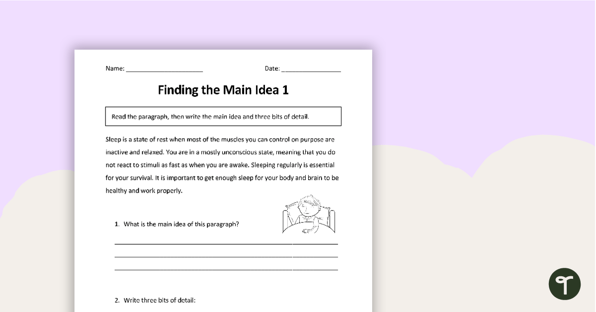 Finding the Main Idea Worksheets Teach Starter Worksheets Library