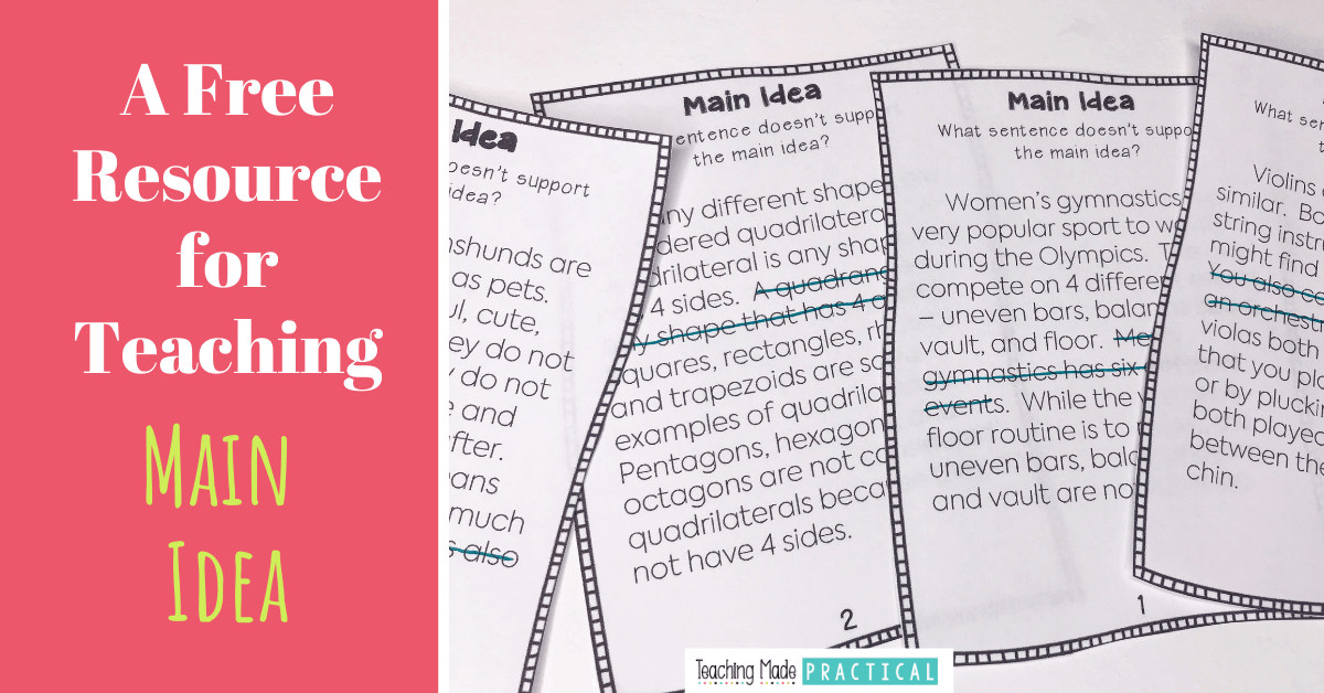 Free Main Idea and Details Worksheets for Meaningful Practice ...