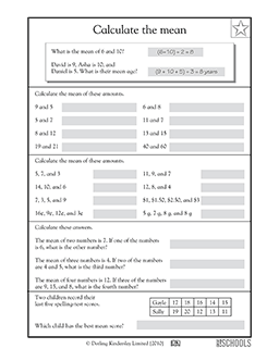 Calculate the mean | 3rd grade Math Worksheet | GreatSchools