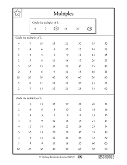 Finding multiples, 3 and 4 | 3rd grade, 4th grade Math Worksheet ...