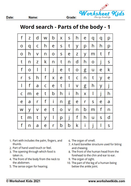 Body parts worksheet and activities for preschoolers and ...