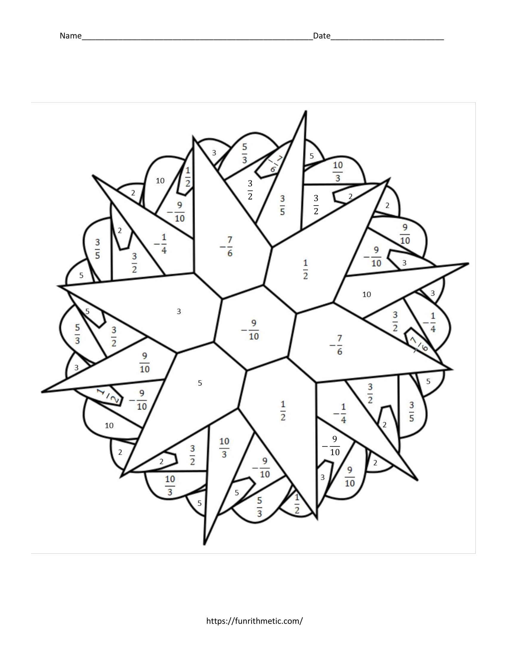 Finding Slope Between 2 Points Color by Number