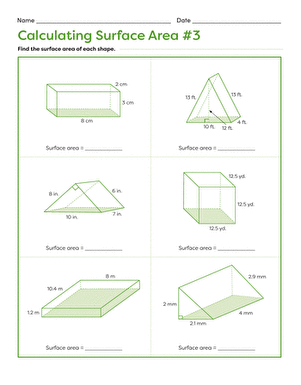 Calculating Surface Area #3 | Worksheet 