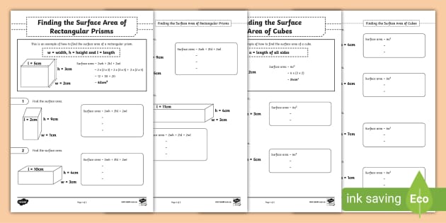 Surface Area Worksheet | Year 5 &  Year 6 - Primary Resources
