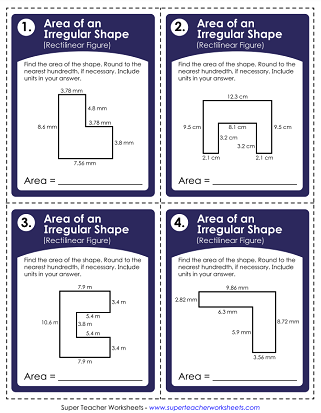 finding the area of irregular shapes worksheet