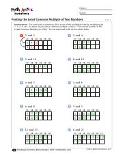 finding the least common denominator worksheet